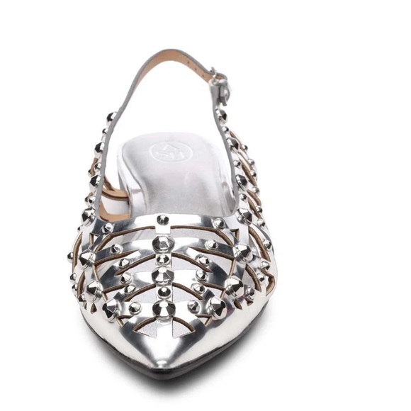 NWT Ash BAZAAR STUDDED SLINGBACK BALLET FLAT sz 9 Retail $225 - Picture 5 of 10